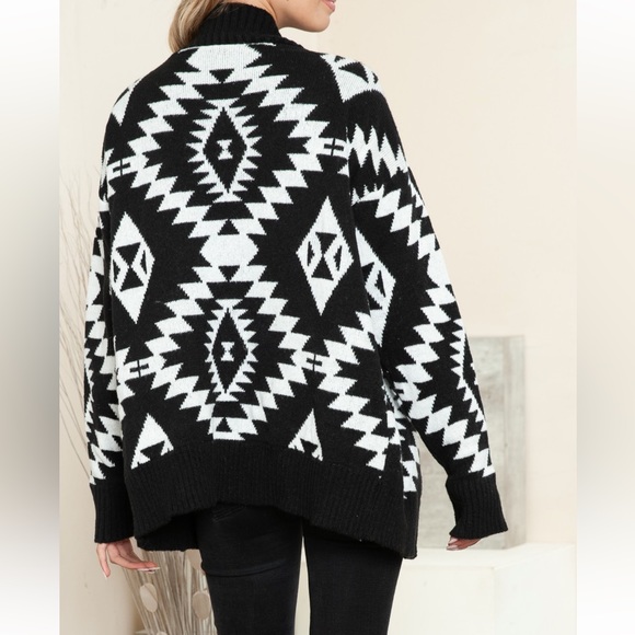 76 Boho  beautiful Montana Aztec Cardigan Sweater - Picture 4 of 5